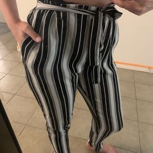 Black and white slacks